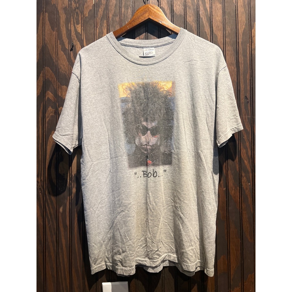 Gildan Bob Dylan Portrait Graphic Tee Heather Grey Mens XL Music Rock T-Shirt